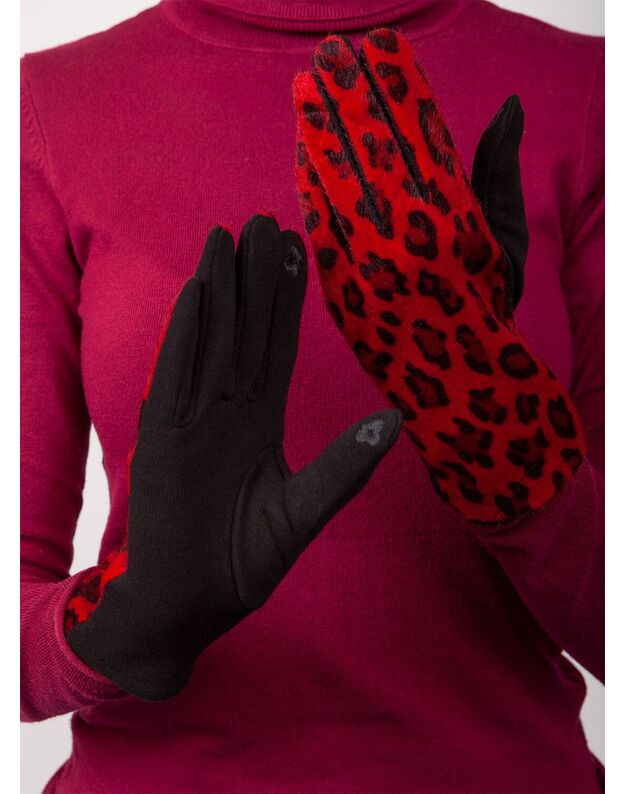 Moteriškos Raudonos Pirštinės Su Pašiltinimu Liečiamam Ekranui E515